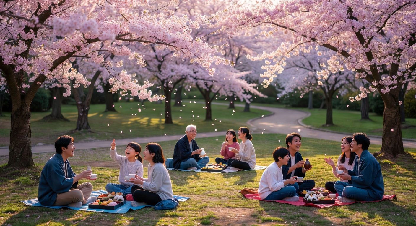 春の公園と桜